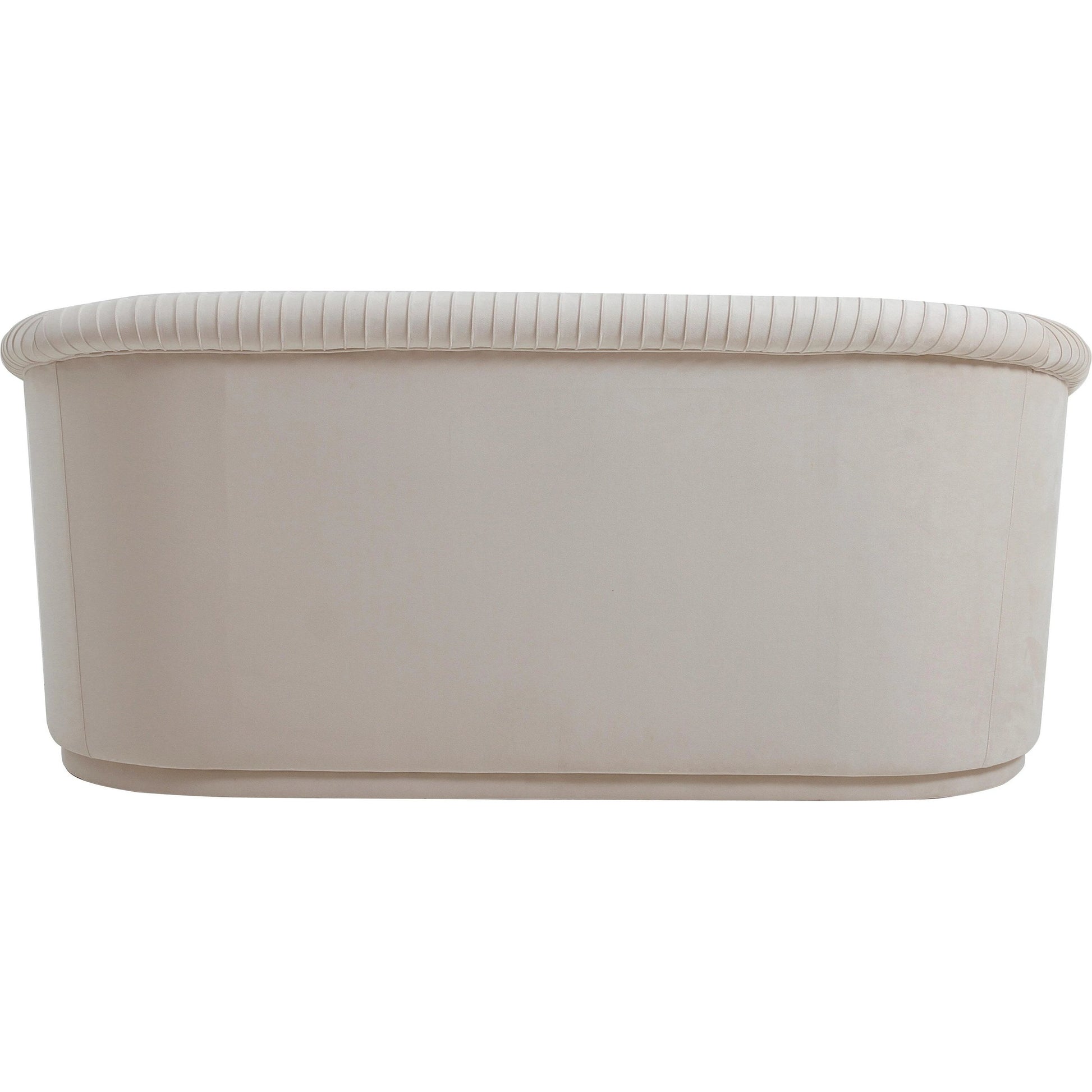 Yara Pleated Velvet Loveseat by TOV Furniture in beige. Made from pine, velvet in a transitional style.