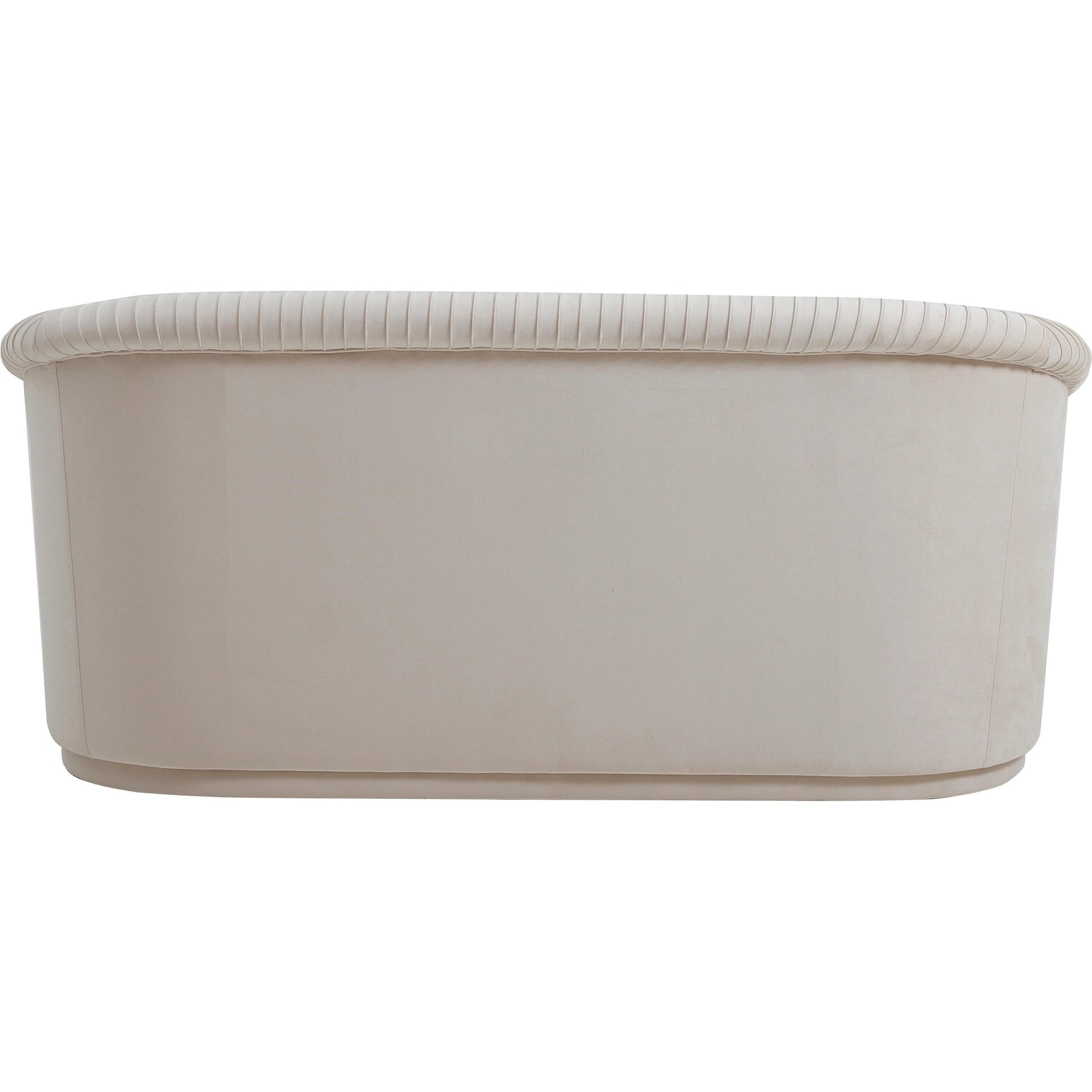 Yara Pleated Velvet Loveseat by TOV Furniture in beige. Made from pine, velvet in a transitional style.