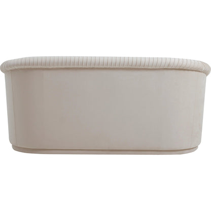 Yara Pleated Velvet Loveseat by TOV Furniture in beige. Made from pine, velvet in a transitional style.