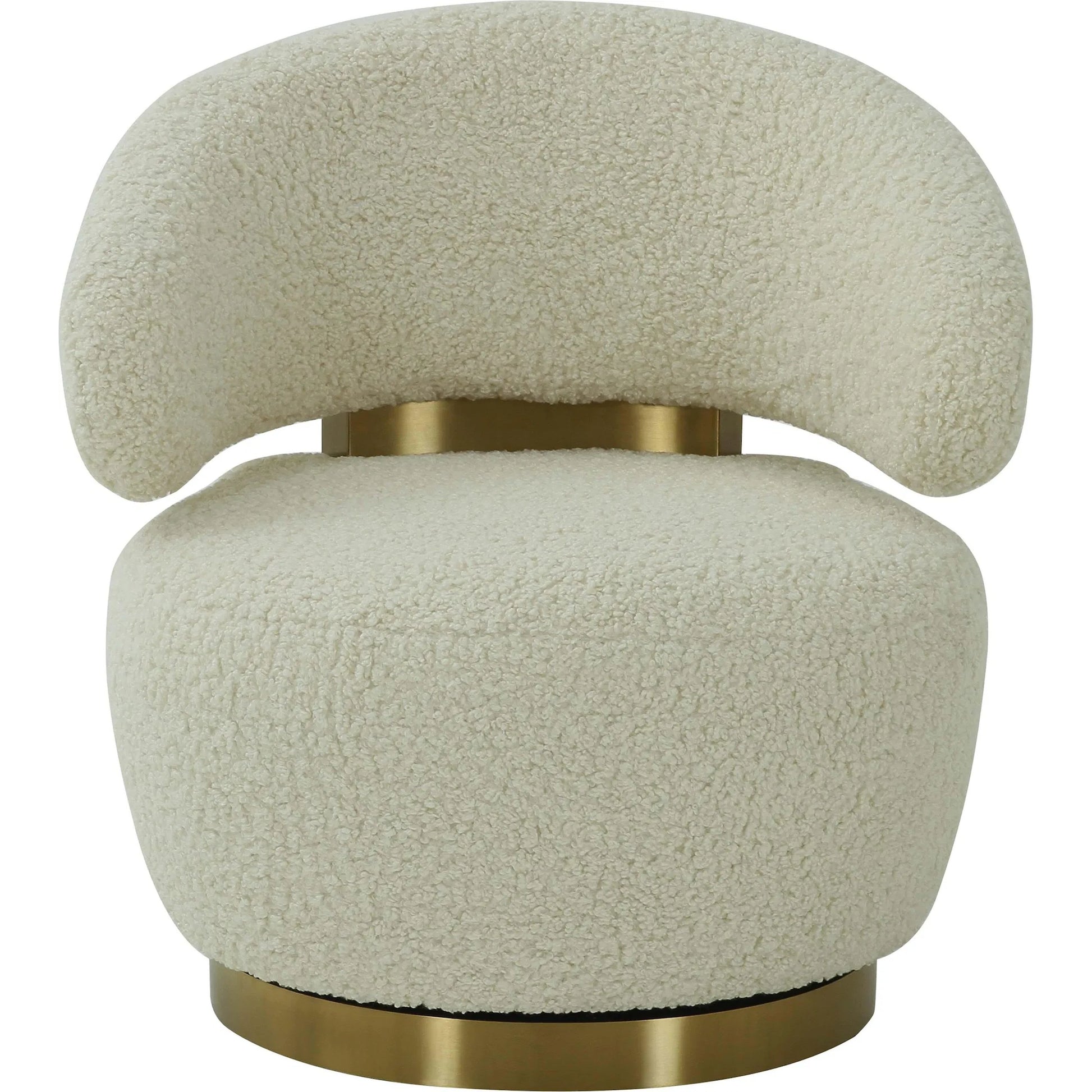 Austin Faux Shearling Chair by TOV Furniture in beige. Made from faux shearling in a modern style.
