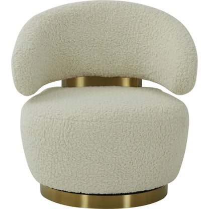 Austin Faux Shearling Chair by TOV Furniture in beige. Made from faux shearling in a modern style.