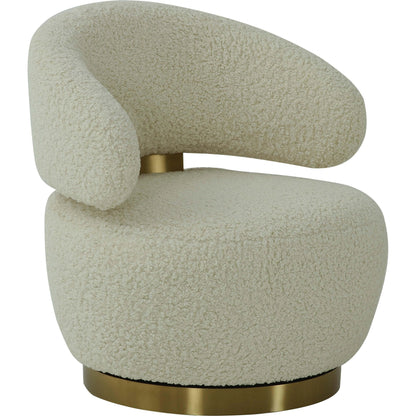 Austin Faux Shearling Chair by TOV Furniture in beige. Made from faux shearling in a modern style.