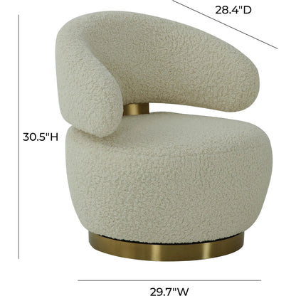 Austin Faux Shearling Chair by TOV Furniture in beige. Made from faux shearling in a modern style.