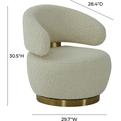 Austin Faux Shearling Chair by TOV Furniture in beige. Made from faux shearling in a modern style.