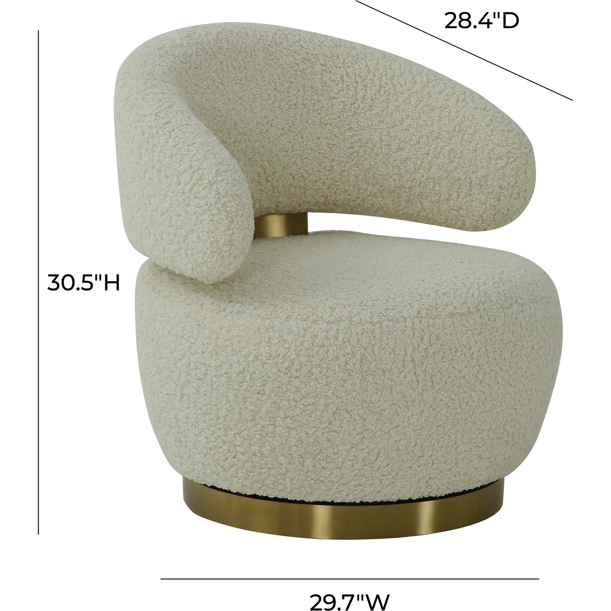 Austin Faux Shearling Chair by TOV Furniture in beige. Made from faux shearling in a modern style.