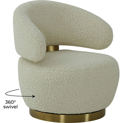 Austin Faux Shearling Chair by TOV Furniture in beige. Made from faux shearling in a modern style.