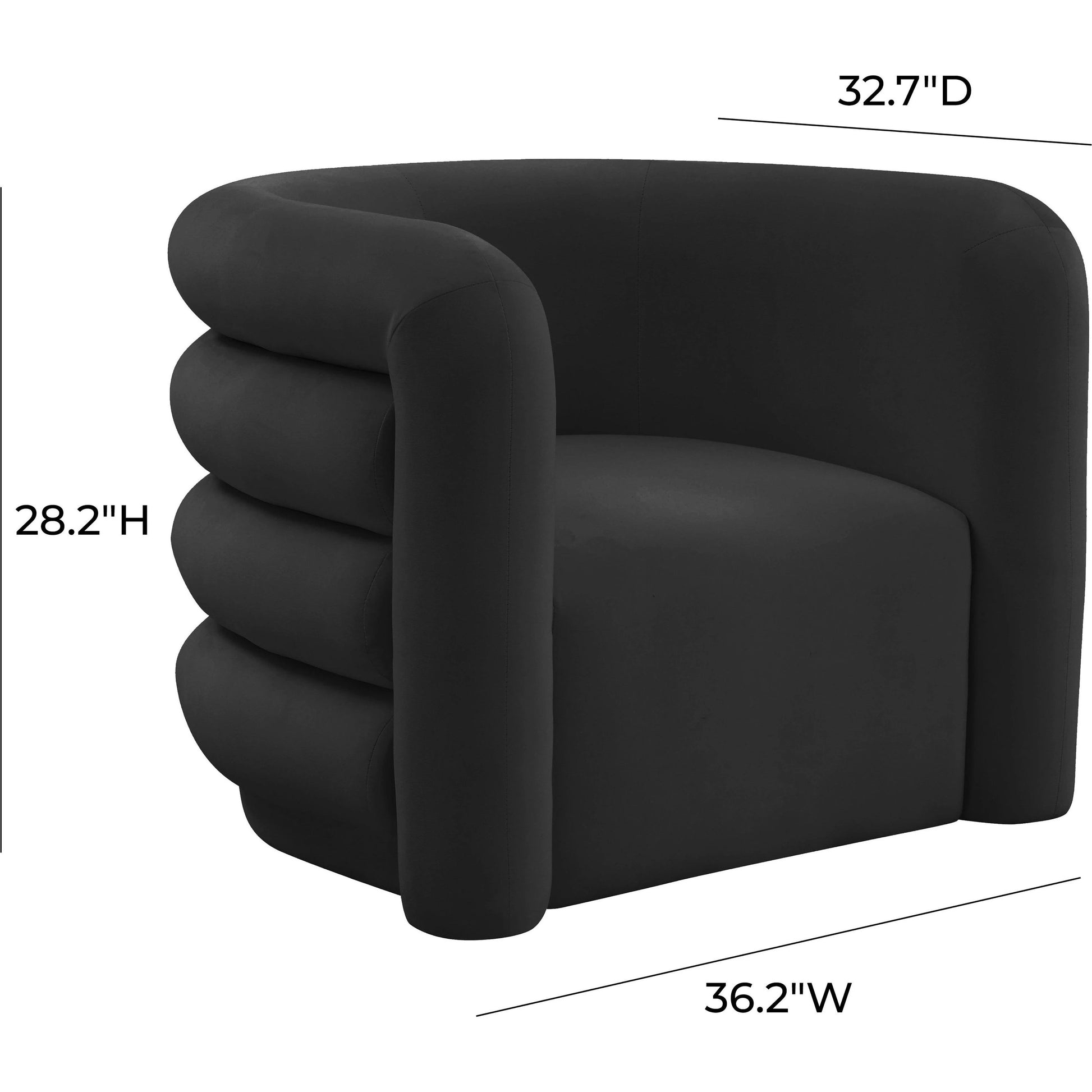 Curves Velvet Lounge Chair by TOV Furniture. Made from velvet, pine, plywood in a modern style.