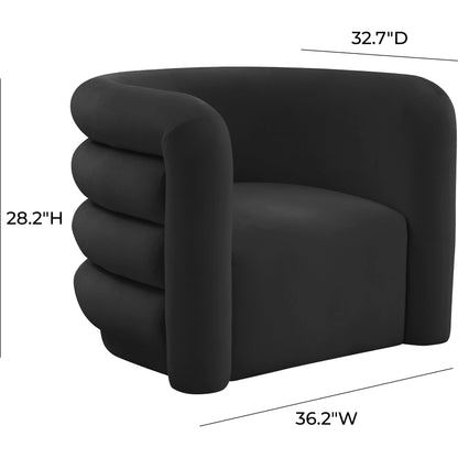 Curves Velvet Lounge Chair by TOV Furniture. Made from velvet, pine, plywood in a modern style.