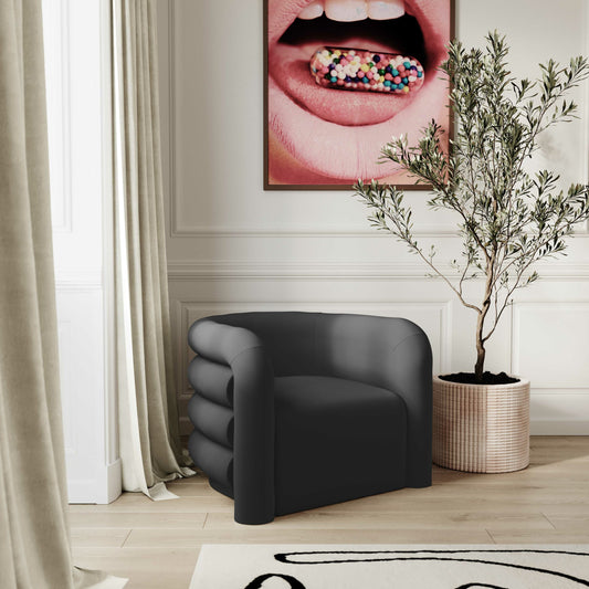 Curves Velvet Lounge Chair by TOV Furniture. Made from velvet, pine, plywood in a modern style.