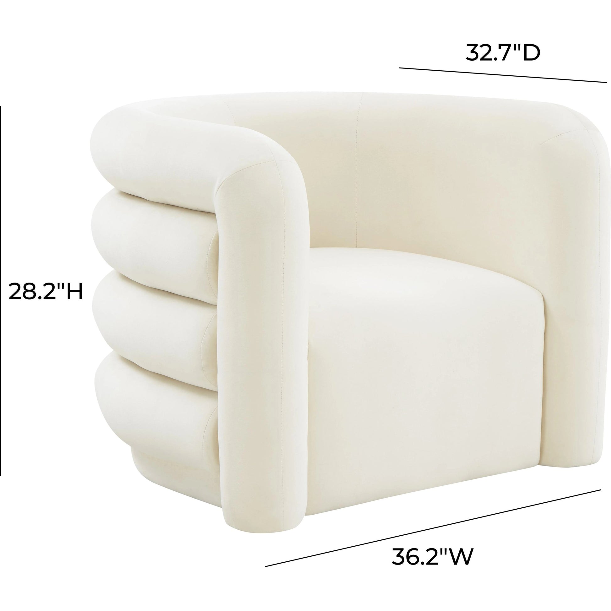 Curves Velvet Lounge Chair by TOV Furniture. Made from velvet, pine, plywood in a modern style.