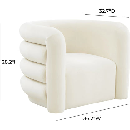 Curves Velvet Lounge Chair by TOV Furniture. Made from velvet, pine, plywood in a modern style.