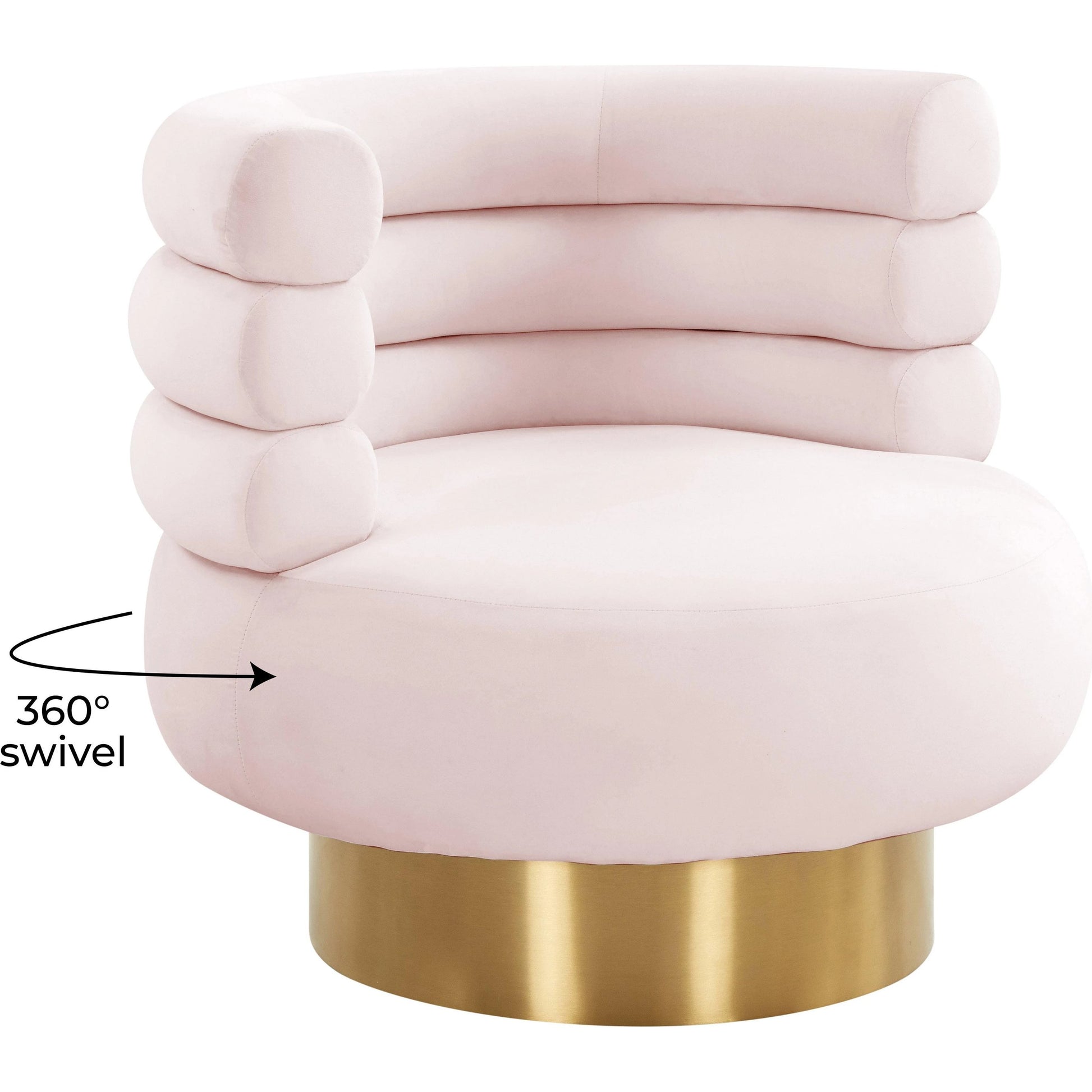 Naomi Velvet Swivel Chair by TOV Furniture. Made from velvet, pine, plywood in a modern style.