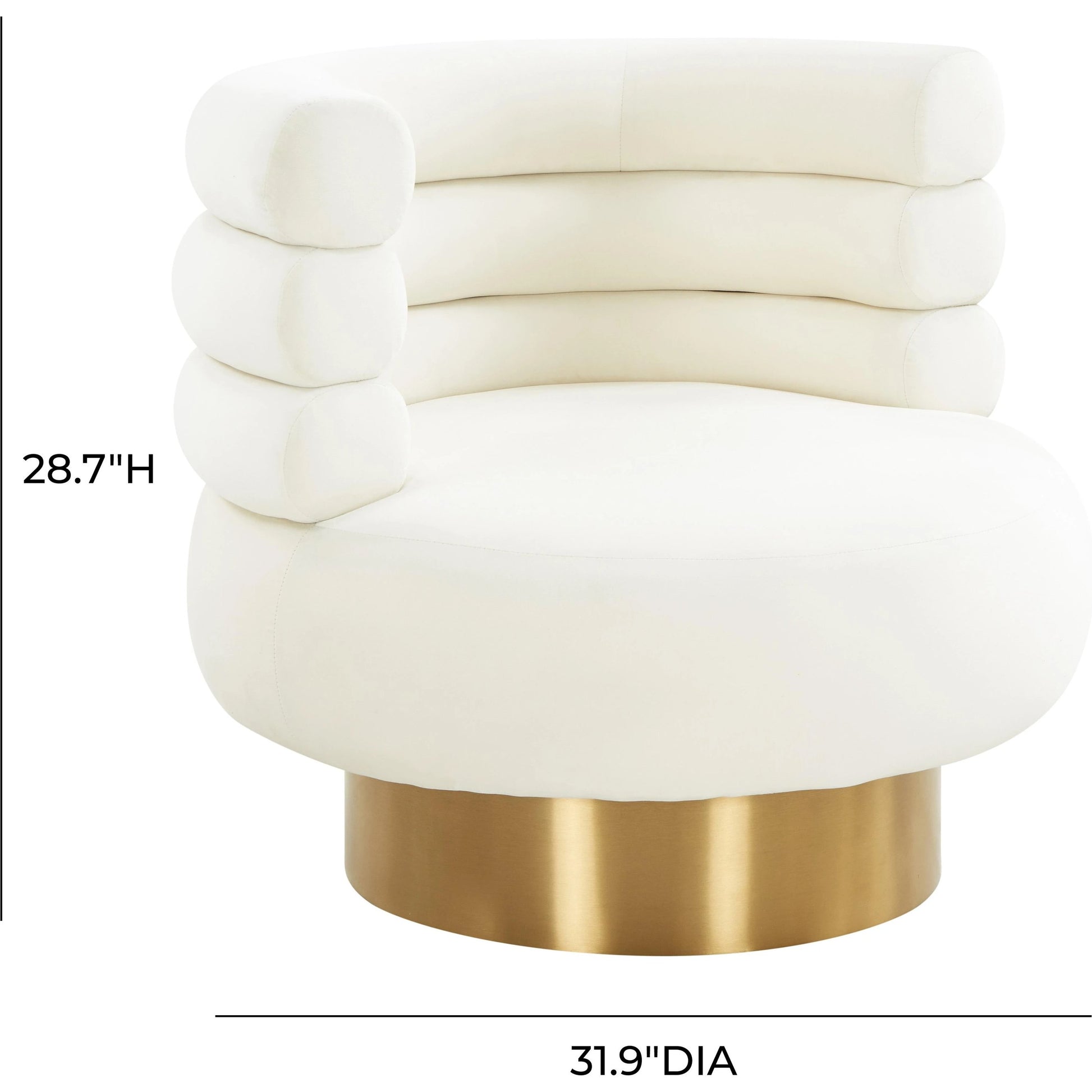 Naomi Velvet Swivel Chair by TOV Furniture. Made from velvet, pine, plywood in a modern style.