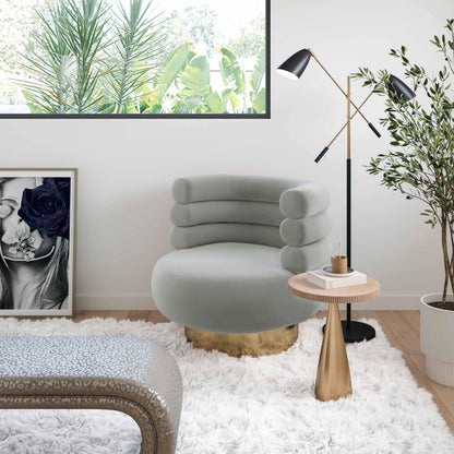Naomi Velvet Swivel Chair by TOV Furniture. Made from velvet, pine, plywood in a modern style.
