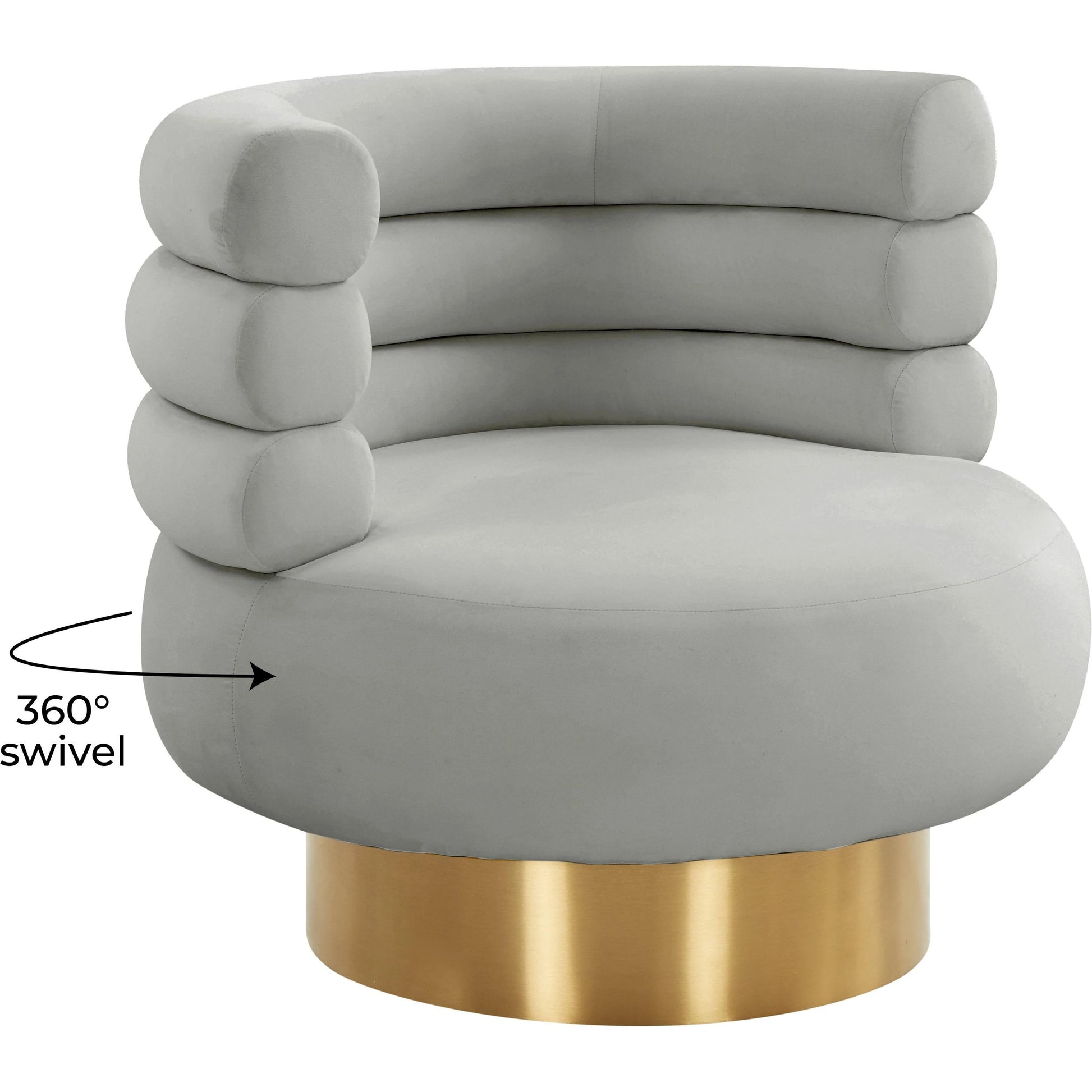 Naomi Velvet Swivel Chair by TOV Furniture. Made from velvet, pine, plywood in a modern style.