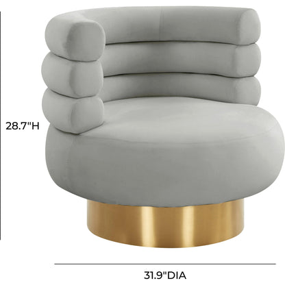 Naomi Velvet Swivel Chair by TOV Furniture. Made from velvet, pine, plywood in a modern style.