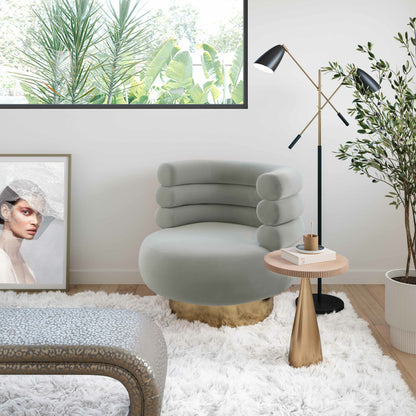 Naomi Velvet Swivel Chair by TOV Furniture. Made from velvet, pine, plywood in a modern style.