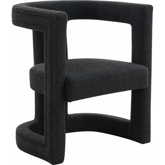 Ada Boucle Chair by TOV Furniture in black. Made from boucle (polyester), birch in a modern style.