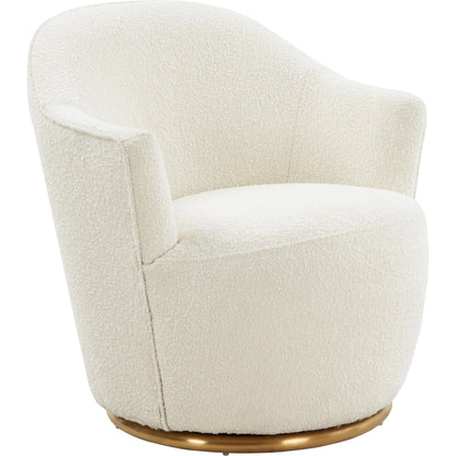 Skyla Boucle Swivel Chair by TOV Furniture in beige. Made from boucle (polyester), pine, plywood in a transitional style.
