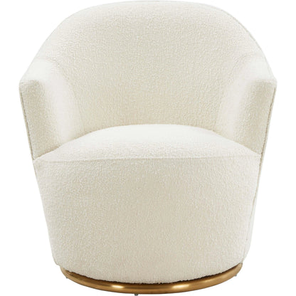Skyla Boucle Swivel Chair by TOV Furniture in beige. Made from boucle (polyester), pine, plywood in a transitional style.