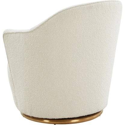 Skyla Boucle Swivel Chair by TOV Furniture in beige. Made from boucle (polyester), pine, plywood in a transitional style.