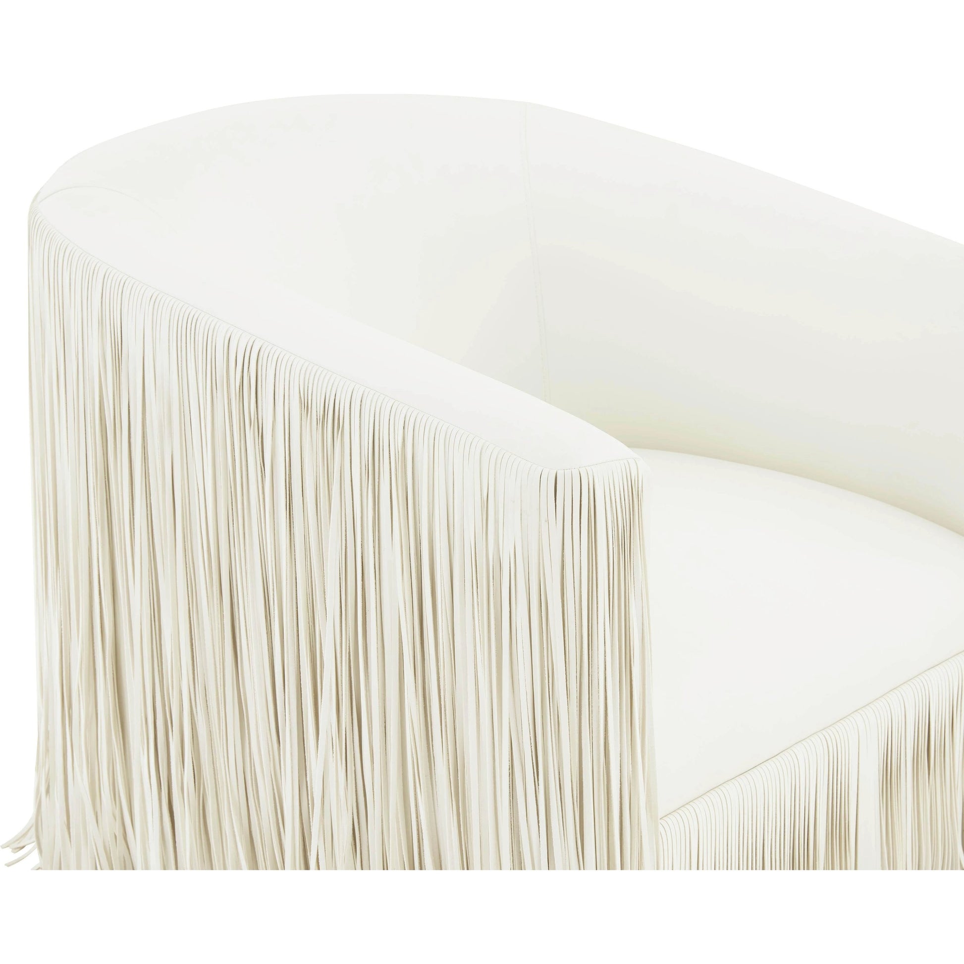 Shag Me Vegan Leather Swivel Chair by TOV Furniture. Made from vegan leather, wood in a cottage & farmhouse style.