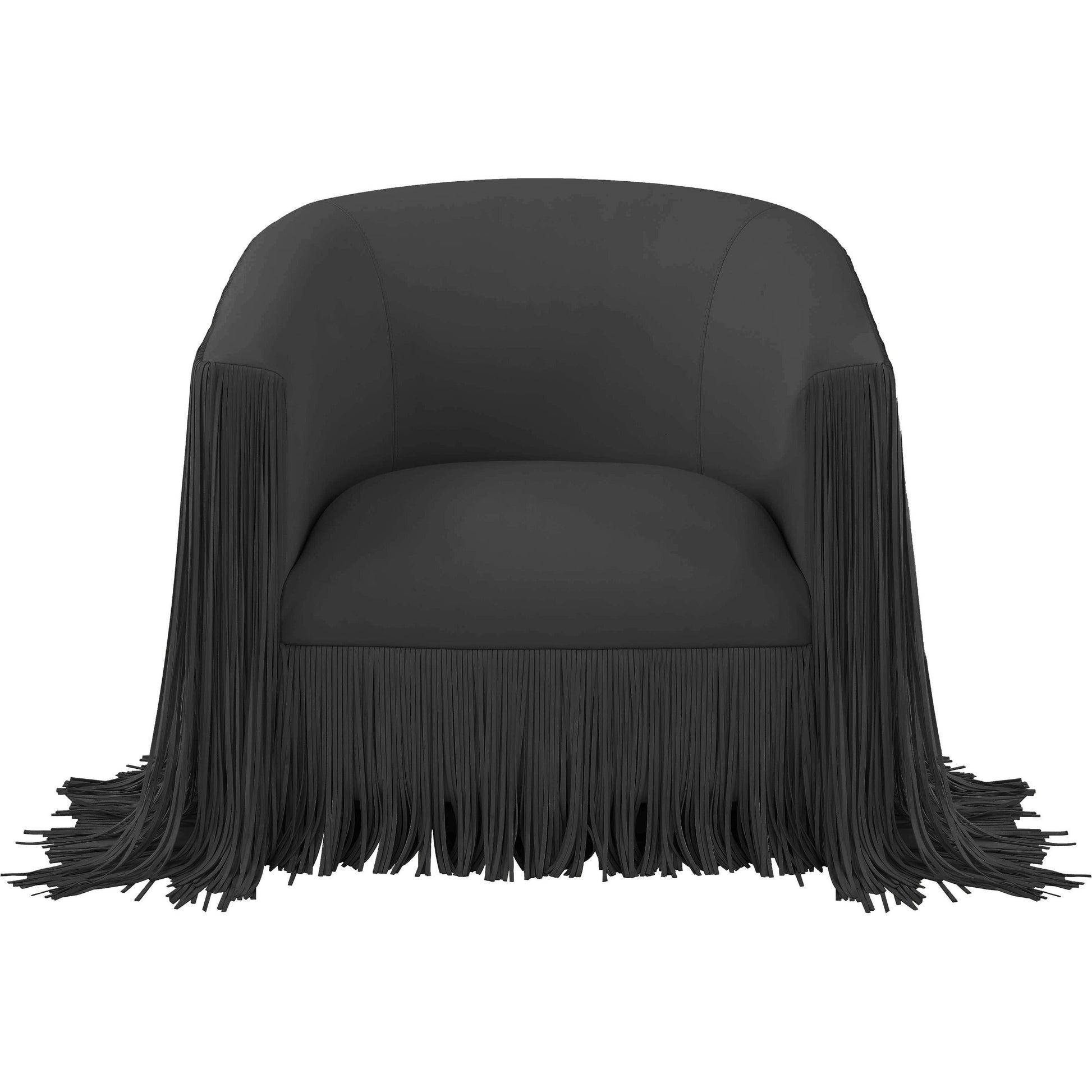 Shag Me Vegan Leather Swivel Chair by TOV Furniture. Made from vegan leather, wood in a cottage & farmhouse style.