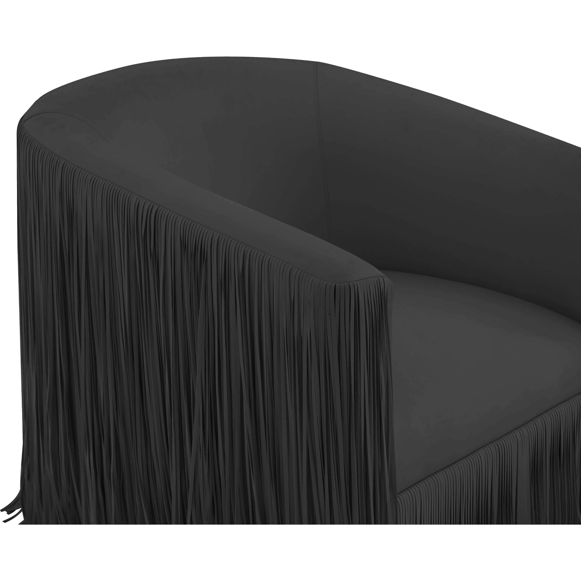 Shag Me Vegan Leather Swivel Chair by TOV Furniture. Made from vegan leather, wood in a cottage & farmhouse style.