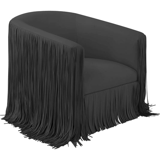 Shag Me Vegan Leather Swivel Chair by TOV Furniture. Made from vegan leather, wood in a cottage & farmhouse style.