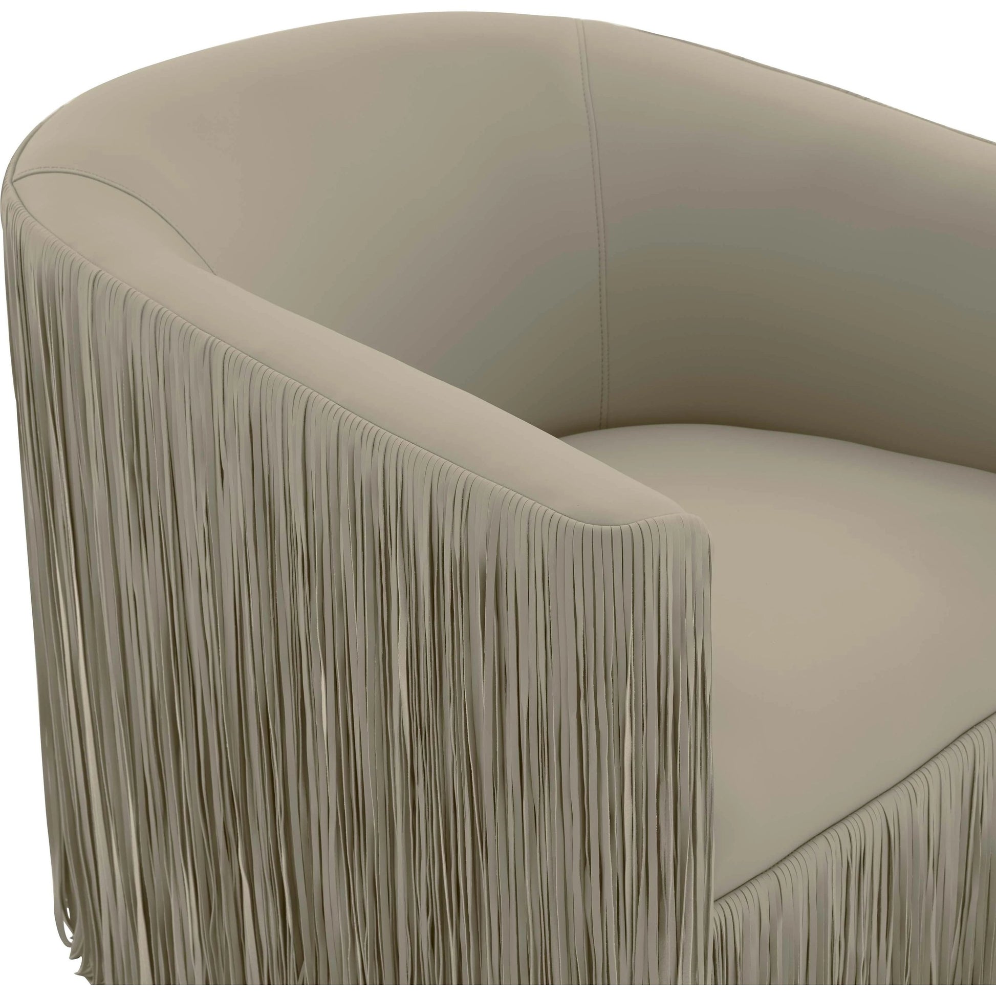 Shag Me Vegan Leather Swivel Chair by TOV Furniture. Made from vegan leather, wood in a cottage & farmhouse style.