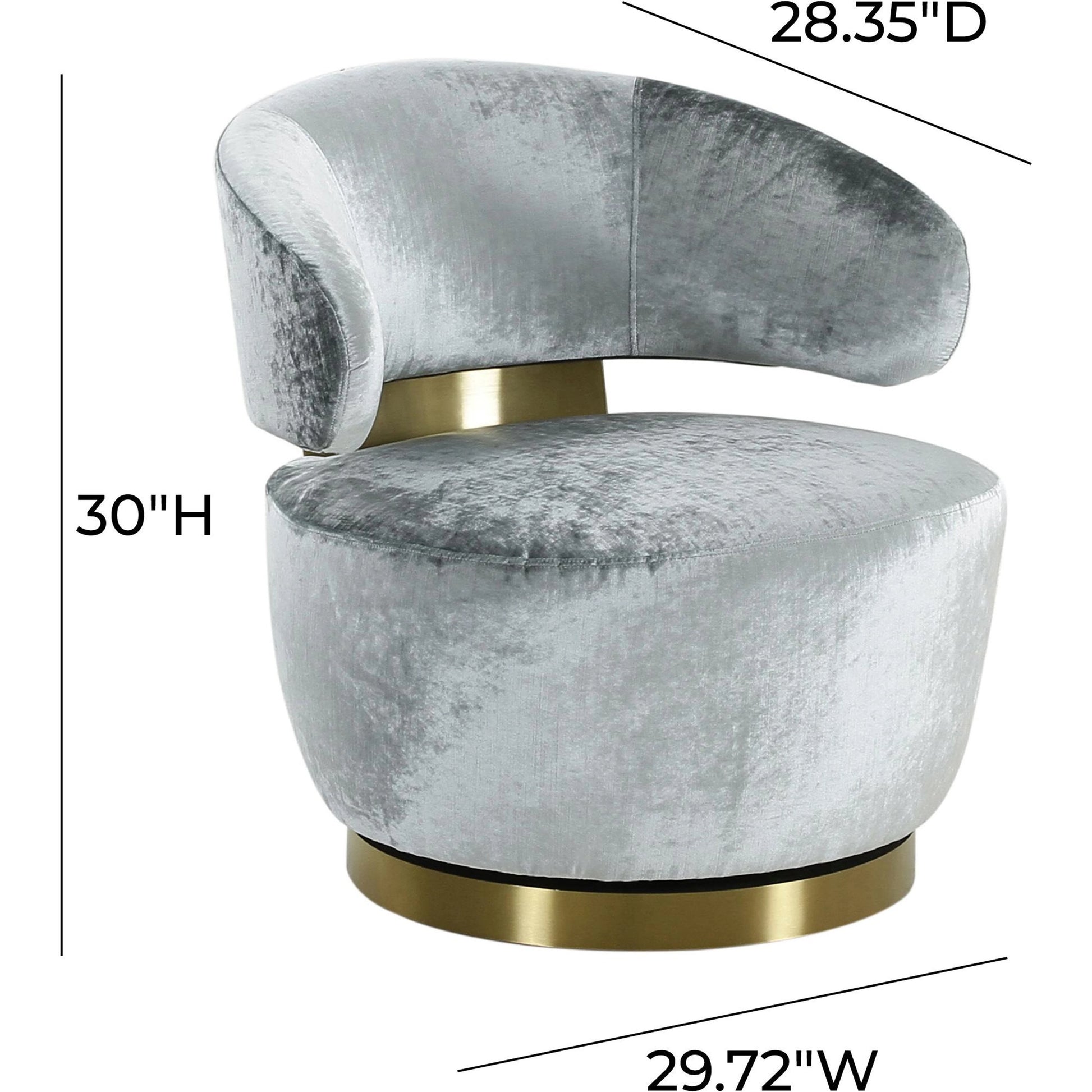 Austin Velvet Chair by TOV Furniture in champagne. Made from pine, stainless steel, velvet in a modern style.