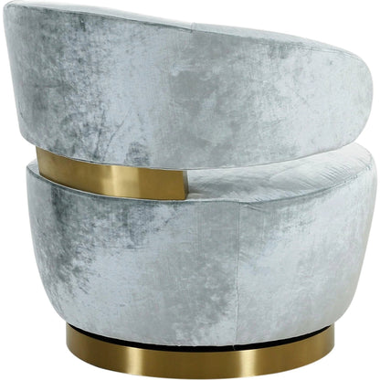 Austin Velvet Chair by TOV Furniture in champagne. Made from pine, stainless steel, velvet in a modern style.
