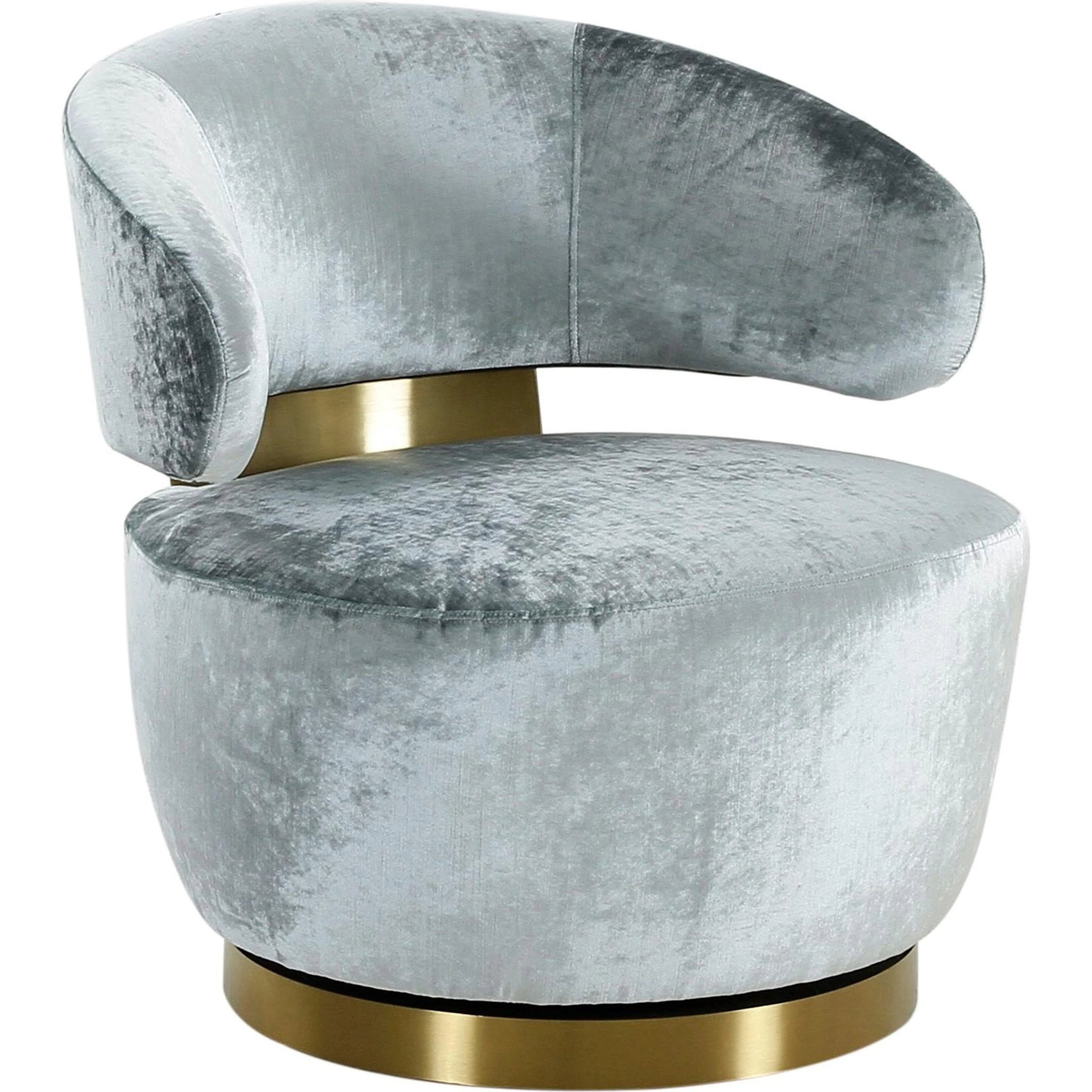 Austin Velvet Chair by TOV Furniture in champagne. Made from pine, stainless steel, velvet in a modern style.