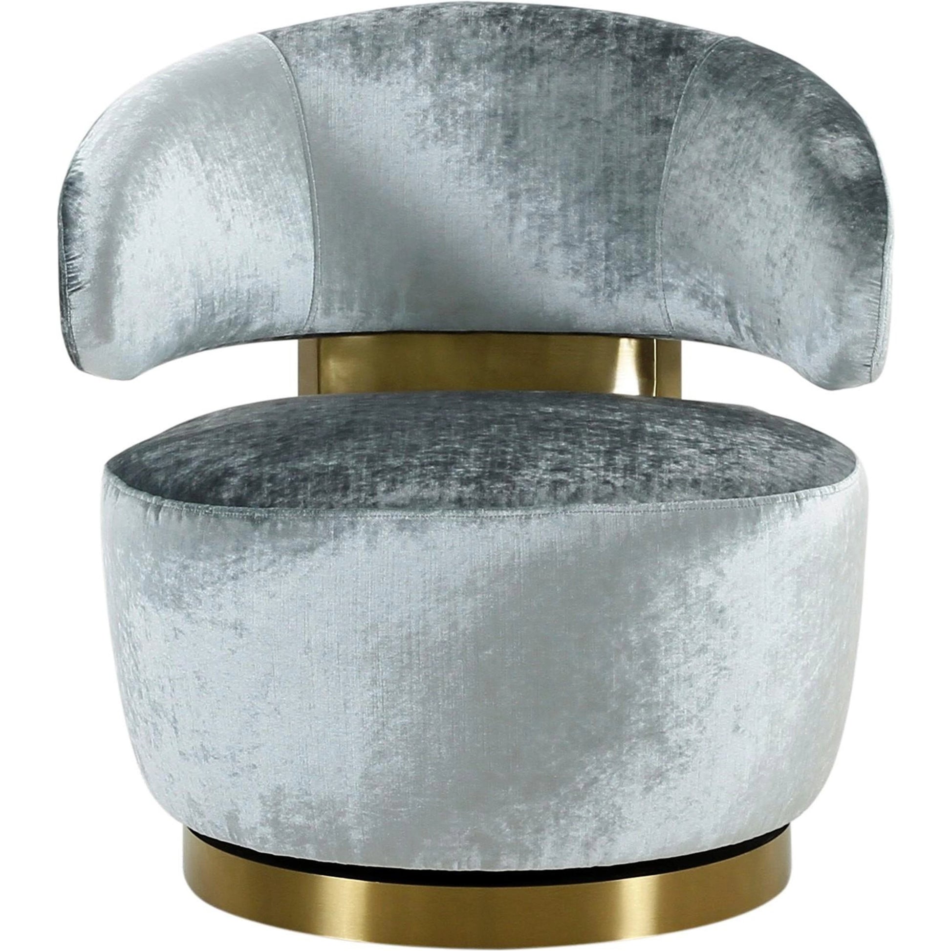 Austin Velvet Chair by TOV Furniture in champagne. Made from pine, stainless steel, velvet in a modern style.