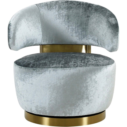 Austin Velvet Chair by TOV Furniture in champagne. Made from pine, stainless steel, velvet in a modern style.