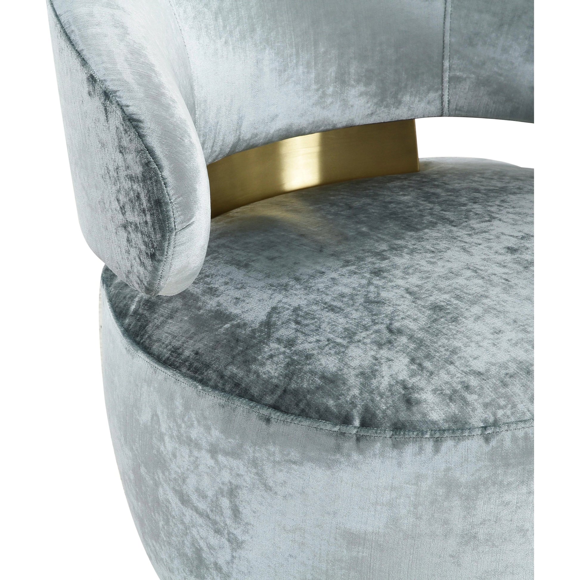 Austin Velvet Chair by TOV Furniture in champagne. Made from pine, stainless steel, velvet in a modern style.