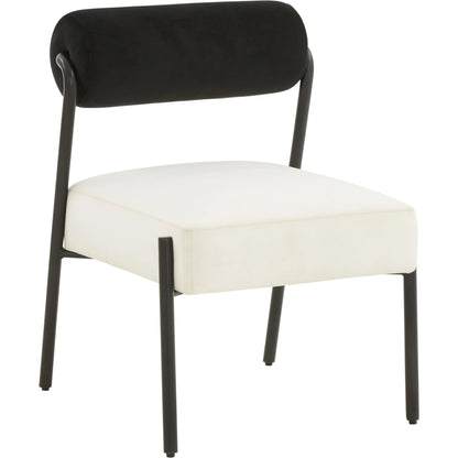 Jolene Velvet Accent Chair by TOV Furniture in black, cream. Made from iron, velvet, wood in a modern style.