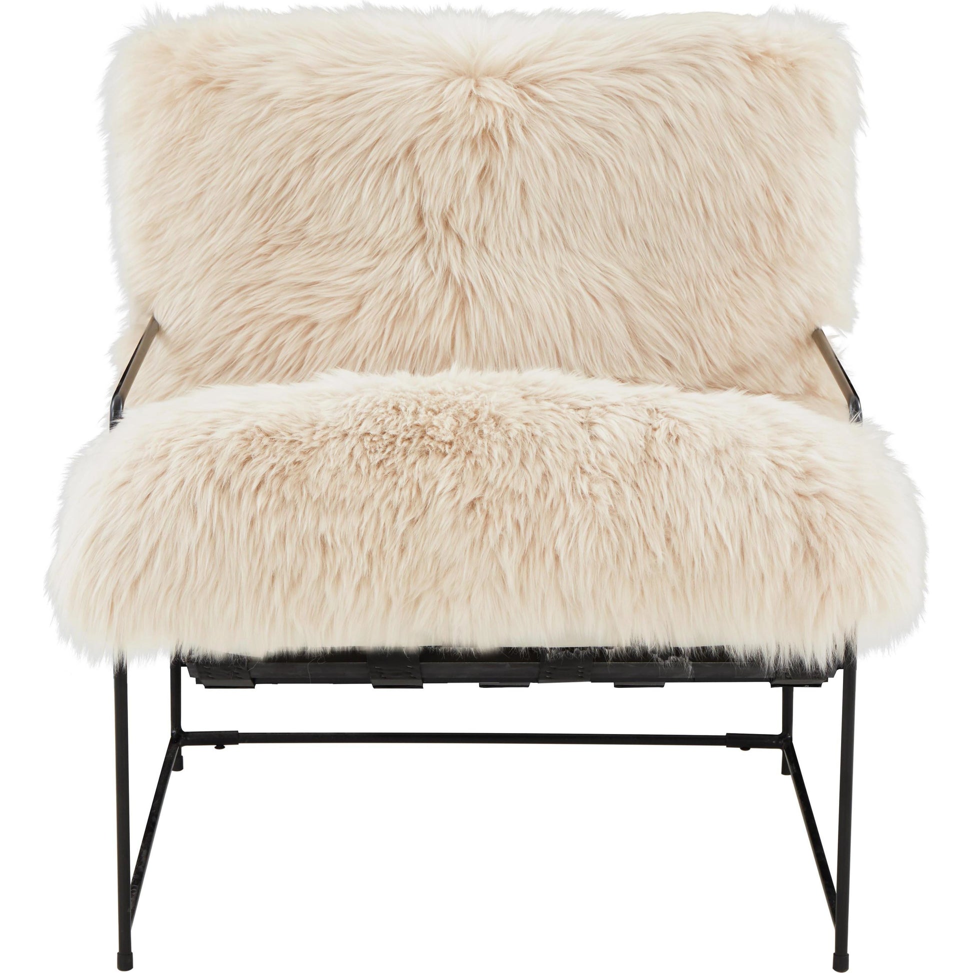 Kimi Genuine Sheepskin Chair by TOV Furniture. Made from iron, sheepskin, wood in a modern style.