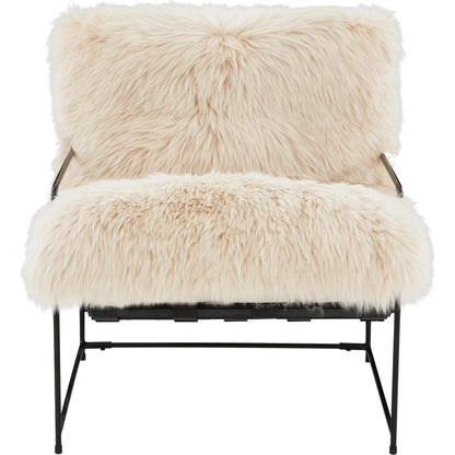 Kimi Genuine Sheepskin Chair by TOV Furniture. Made from iron, sheepskin, wood in a modern style.