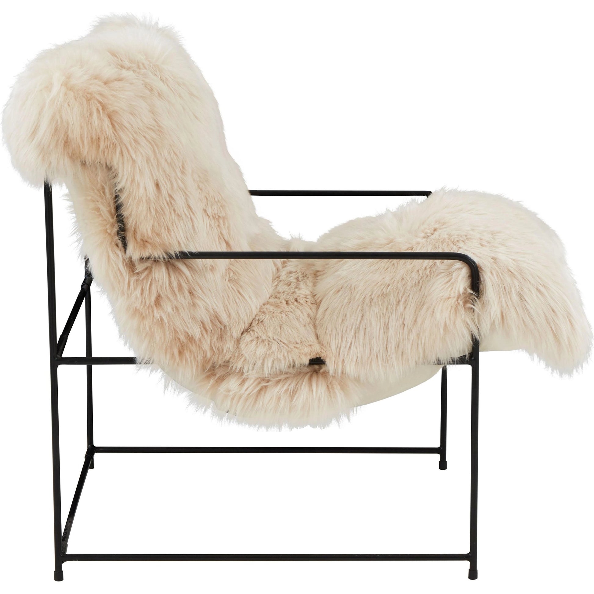 Kimi Genuine Sheepskin Chair by TOV Furniture. Made from iron, sheepskin, wood in a modern style.