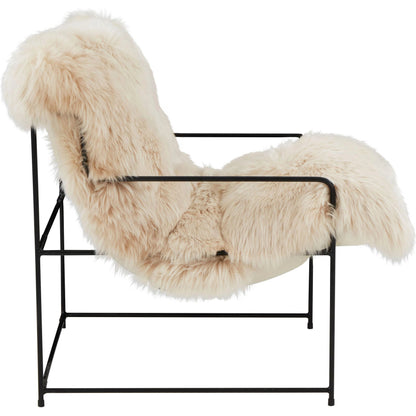 Kimi Genuine Sheepskin Chair by TOV Furniture. Made from iron, sheepskin, wood in a modern style.