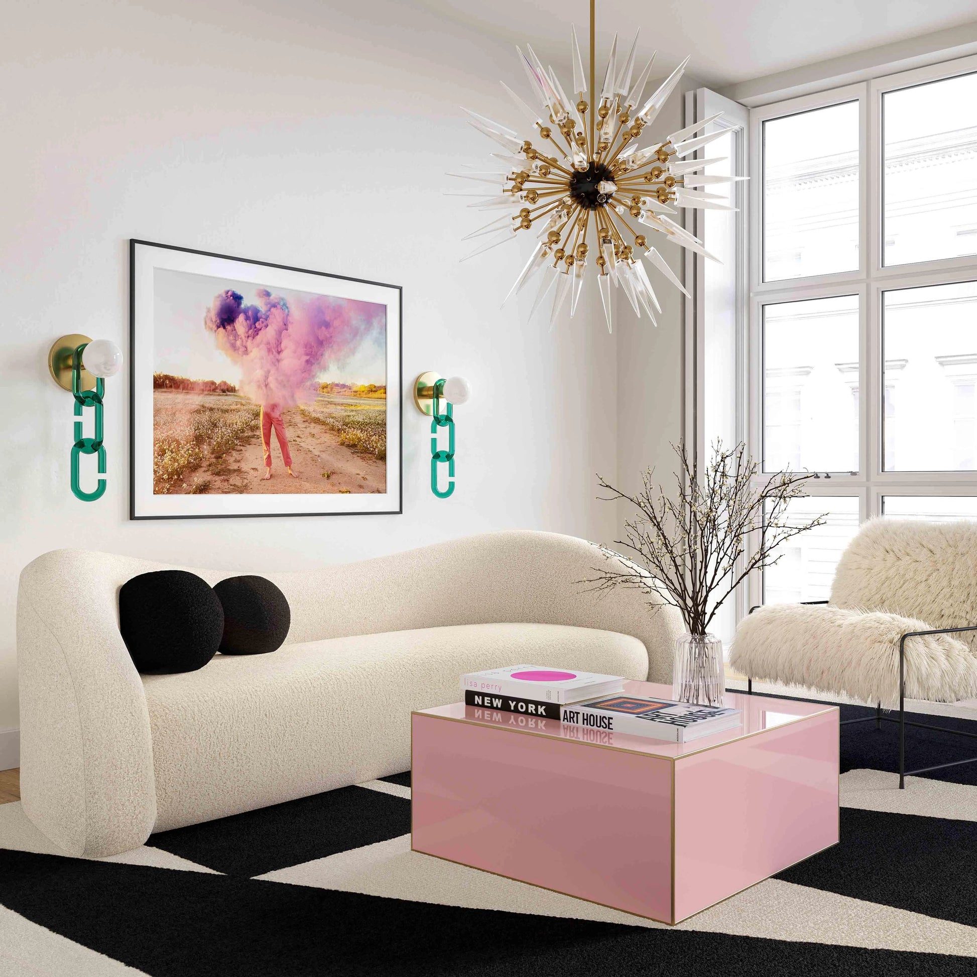 Kimi Genuine Sheepskin Chair by TOV Furniture. Made from iron, sheepskin, wood in a modern style.