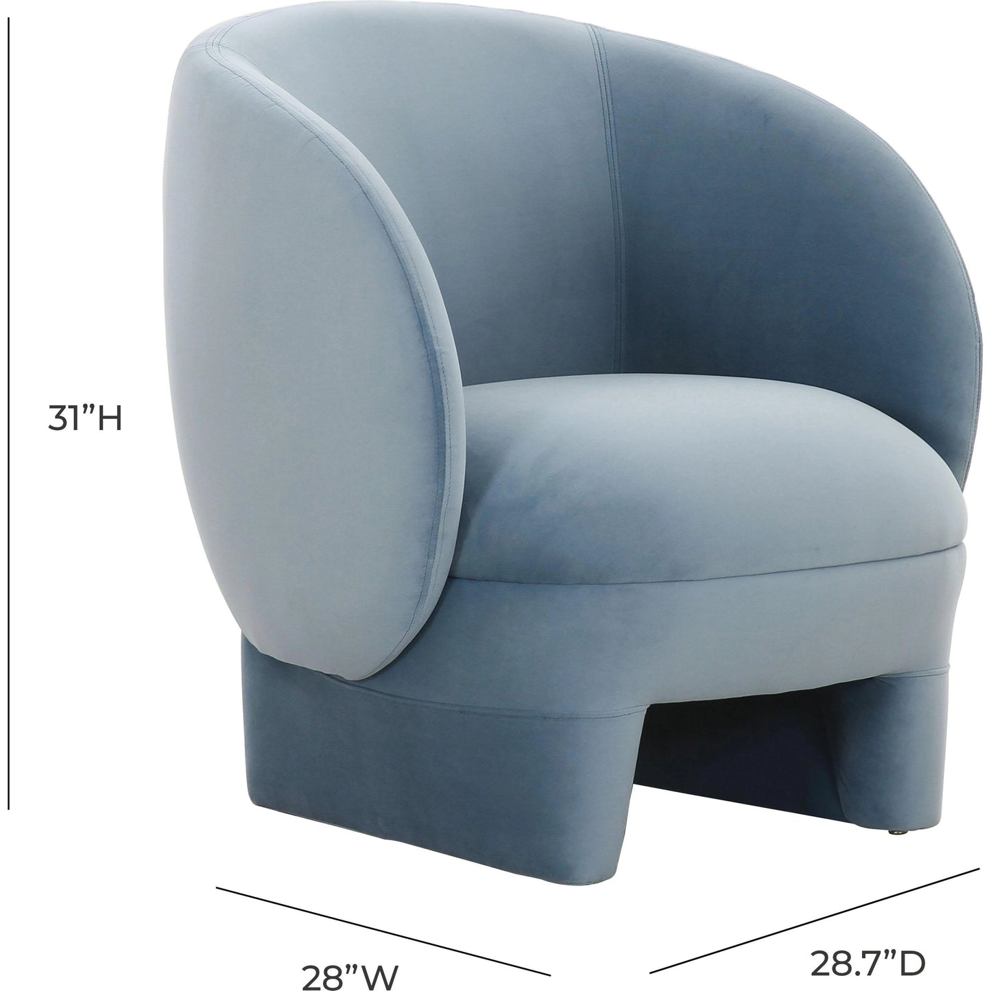 004 SI-1984481 | Additional Silo | Kiki Velvet Accent Chair by TOV Furniture in blue. Made from pine, velvet in a modern style.