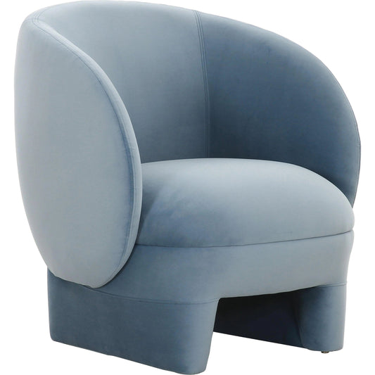 Kiki Velvet Accent Chair by TOV Furniture in blue. Made from pine, velvet in a modern style.