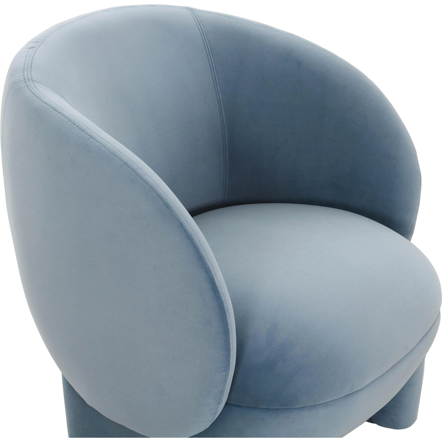 005 SI-1984481 | Closeup | Kiki Velvet Accent Chair by TOV Furniture in blue. Made from pine, velvet in a modern style.