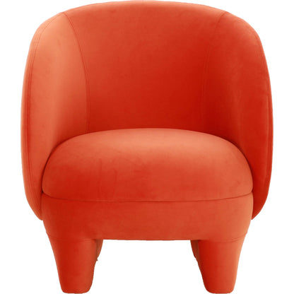 Kiki Velvet Accent Chair by TOV Furniture in blue. Made from pine, velvet in a modern style.