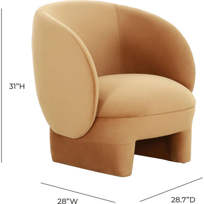 Kiki Velvet Accent Chair by TOV Furniture in blue. Made from pine, velvet in a modern style.