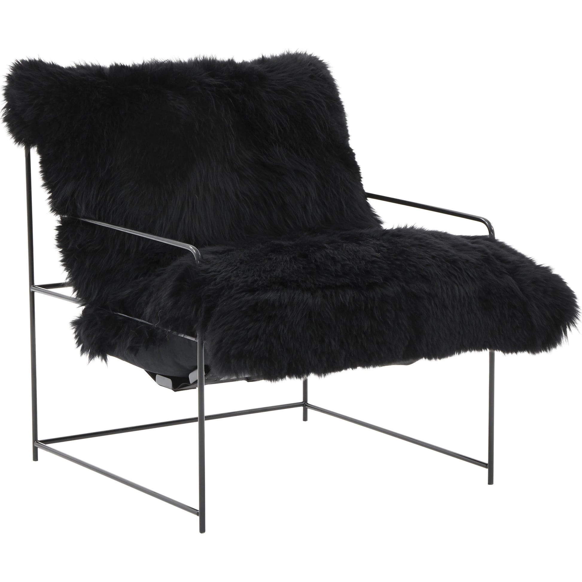 Kimi Genuine Sheepskin Chair by TOV Furniture. Made from iron, sheepskin, wood in a modern style.