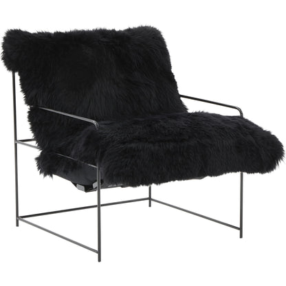 Kimi Genuine Sheepskin Chair by TOV Furniture. Made from iron, sheepskin, wood in a modern style.