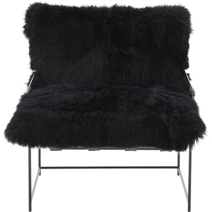 Kimi Genuine Sheepskin Chair by TOV Furniture. Made from iron, sheepskin, wood in a modern style.
